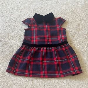 Janie and Jack Red Plaid Dress with Black Accents